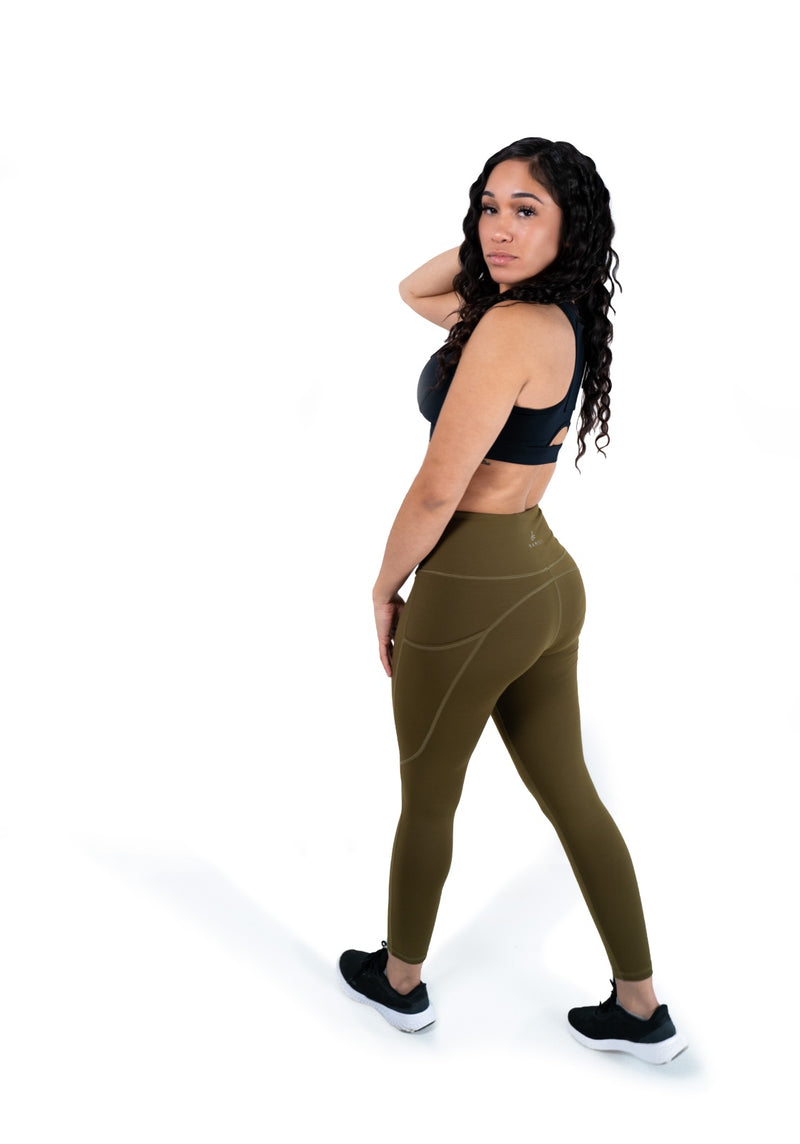 Rustic Olive Green Yoga Pants